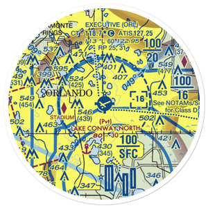 Orlando Executive Airport (ORL) VFR Sectional Sticker (20 mile)