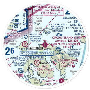 Orcas Island Airport (ORS) VFR Sectional Sticker (20 mile)