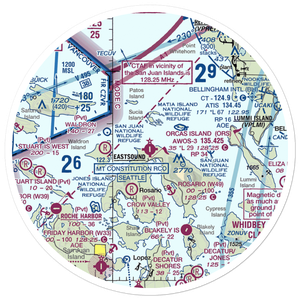 Orcas Island Airport (ORS) VFR Sectional Sticker (30 mile)