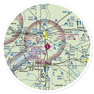 Mount Pleasant Regional Airport (OSA) VFR Sectional Sticker (30 mile)