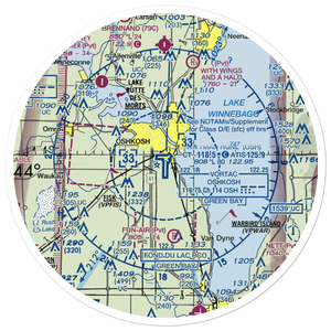 Wittman Regional Airport (OSH) VFR Sectional Sticker (30 mile)