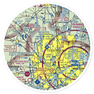 The Ohio State University Airport - Don Scott Field (OSU) VFR Sectional Sticker (30 mile)