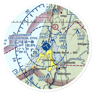 Southwest Oregon Regional Airport (OTH) VFR Sectional Sticker (20 mile)