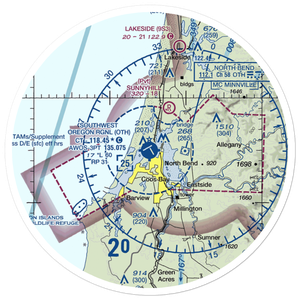 Southwest Oregon Regional Airport (OTH) VFR Sectional Sticker (30 mile)