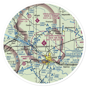 Ottumwa Regional Airport (OTM) VFR Sectional Sticker (30 mile)