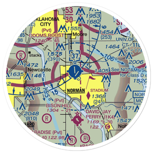 University of Oklahoma Westheimer Airport (OUN) VFR Sectional Sticker (20 mile)