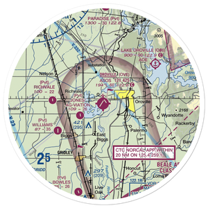 Oroville Municipal Airport (OVE) VFR Sectional Sticker (30 mile)