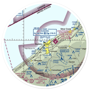 Dunkirk Airport (OVK) VFR Sectional Sticker (30 mile)