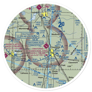 Owatonna Degner Regional Airport (OWA) VFR Sectional Sticker (30 mile)