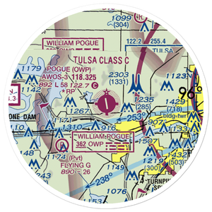 William R. Pogue Municipal Airport (OWP) VFR Sectional Sticker (20 mile)