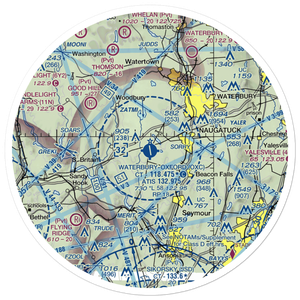 Waterbury Oxford Airport (OXC) VFR Sectional Sticker (30 mile)