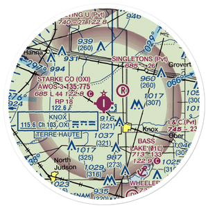 Starke County Airport (OXI) VFR Sectional Sticker (20 mile)