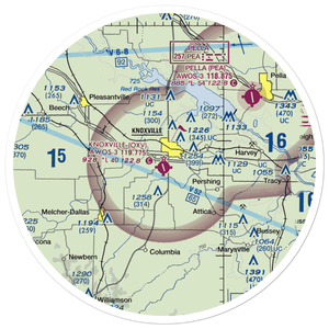 Knoxville Municipal Airport (OXV) VFR Sectional Sticker (30 mile)
