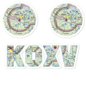 Knoxville Municipal Airport (OXV) VFR Sectional Sticker Pack