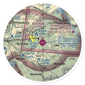 St Marys Municipal Airport (OYM) VFR Sectional Sticker (20 mile)