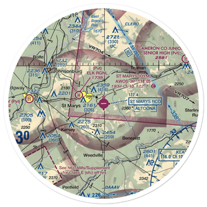 St Marys Municipal Airport (OYM) VFR Sectional Sticker (30 mile)