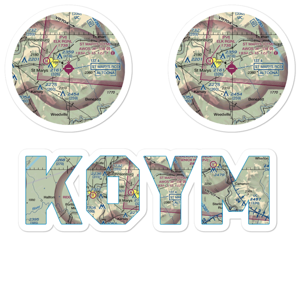 St Marys Municipal Airport (OYM) VFR Sectional Sticker Pack 
