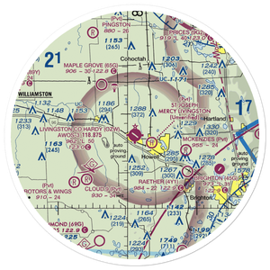 Livingston County Spencer J. Hardy Airport (OZW) VFR Sectional Sticker (30 mile)