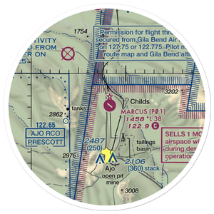 Eric Marcus Municipal Airport (P01) VFR Sectional Sticker (20 mile)