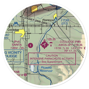 Coolidge Municipal Airport (P08) VFR Sectional Sticker (20 mile)