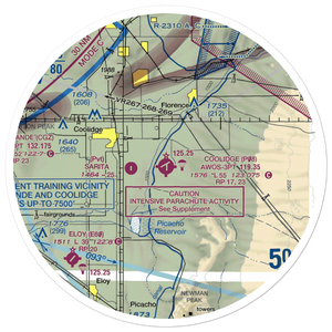 Coolidge Municipal Airport (P08) VFR Sectional Sticker (30 mile)