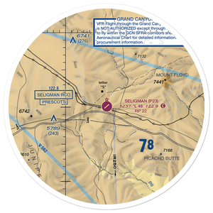 Seligman Airport (P23) VFR Sectional Sticker (30 mile)
