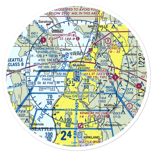 Snohomish County (Paine Field) Airport (PAE) VFR Sectional Sticker (30 mile)