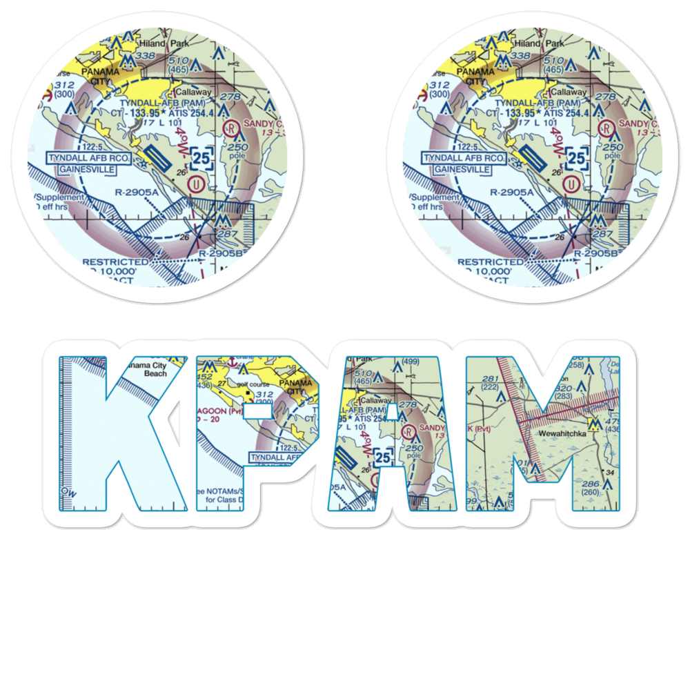 Tyndall Air Force Base (PAM) VFR Sectional Sticker Pack 