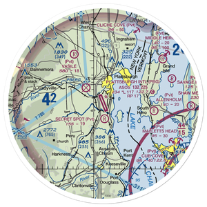 Plattsburgh International Airport (PBG) VFR Sectional Sticker (30 mile)