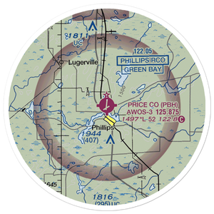Price County Airport (PBH) VFR Sectional Sticker (20 mile)