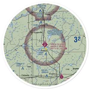 Price County Airport (PBH) VFR Sectional Sticker (30 mile)
