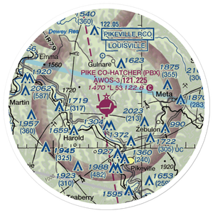 Pike County-Hatcher Field (PBX) VFR Sectional Sticker (20 mile)