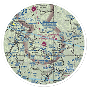 Pike County-Hatcher Field (PBX) VFR Sectional Sticker (30 mile)