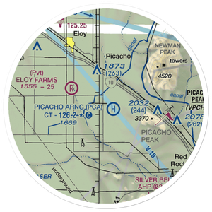 Picacho Stagefield Heliport (PCA) VFR Sectional Sticker (20 mile)