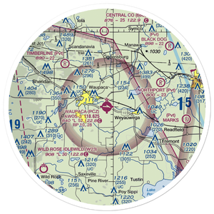 Waupaca Municipal Airport (PCZ) VFR Sectional Sticker (30 mile)