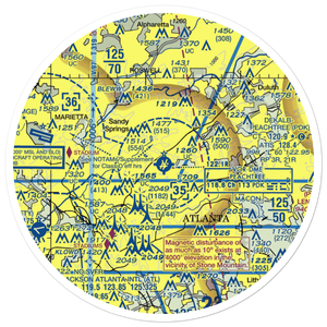 DeKalb Peachtree Airport (PDK) VFR Sectional Sticker (30 mile)