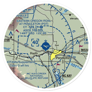 Eastern Oregon Regional At Pendleton Airport (PDT) VFR Sectional Sticker (20 mile)