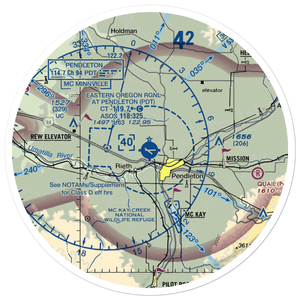 Eastern Oregon Regional At Pendleton Airport (PDT) VFR Sectional Sticker (30 mile)