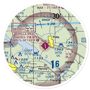 Pella Municipal Airport (PEA) VFR Sectional Sticker (20 mile)