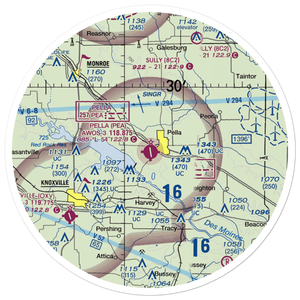 Pella Municipal Airport (PEA) VFR Sectional Sticker (30 mile)