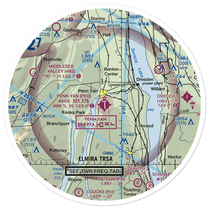 Penn Yan Airport (PEO) VFR Sectional Sticker (30 mile)
