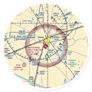 Pecos Municipal Airport (PEQ) VFR Sectional Sticker (30 mile)