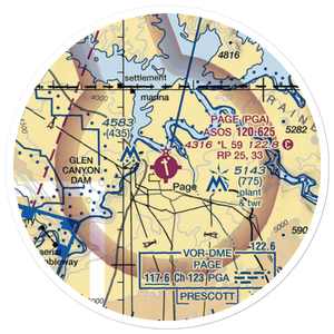 Page Municipal Airport (PGA) VFR Sectional Sticker (20 mile)