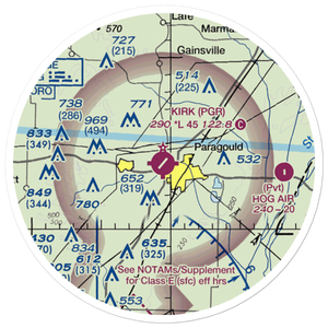 Kirk Field (PGR) VFR Sectional Sticker (20 mile)