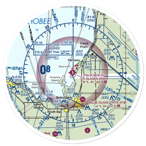 Palm Beach County Glades Airport (PHK) VFR Sectional Sticker (30 mile)