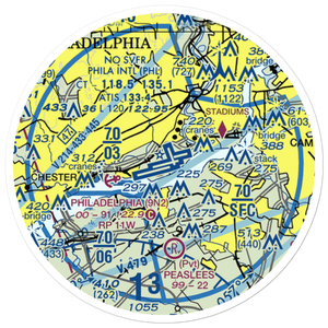 Philadelphia International Airport (PHL) VFR Sectional Sticker (20 mile)