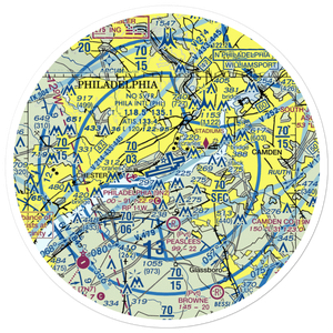 Philadelphia International Airport (PHL) VFR Sectional Sticker (30 mile)