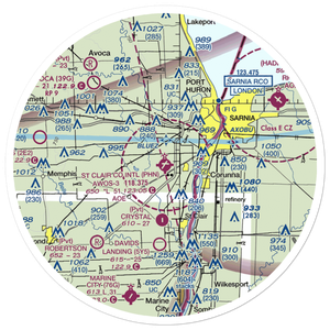 St Clair County International Airport (PHN) VFR Sectional Sticker (30 mile)