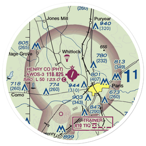 Henry County Airport (PHT) VFR Sectional Sticker (20 mile)