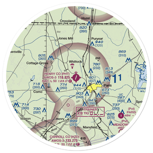 Henry County Airport (PHT) VFR Sectional Sticker (30 mile)
